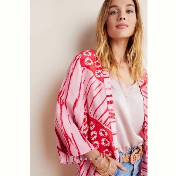 Anthro Bl-nk London tie dye Lia Shibori Kimono OS - Picture 4 of 9